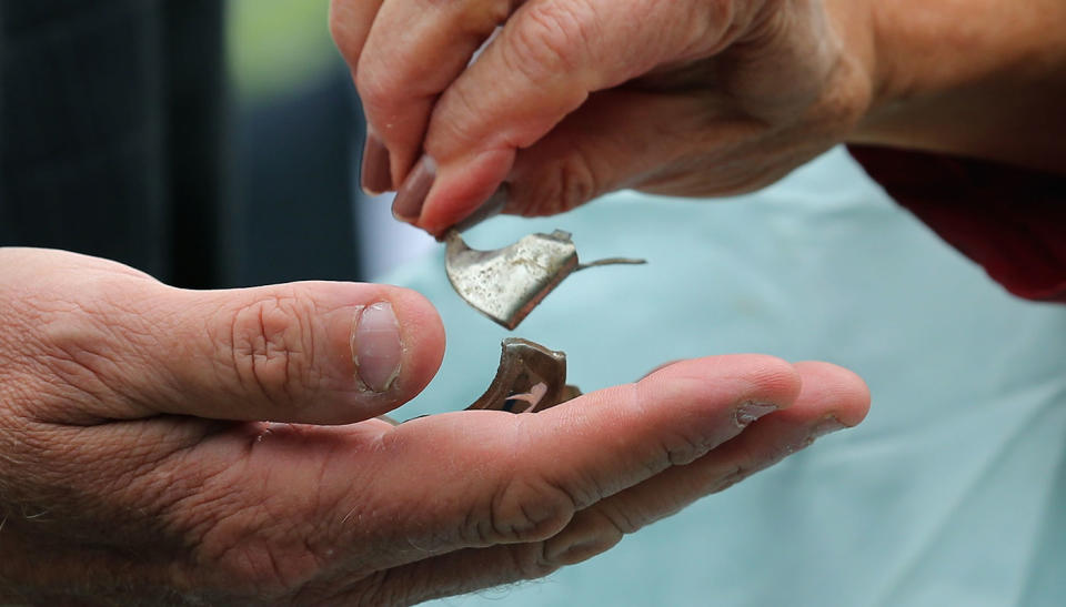 Shards of shrapnel from an airbag are shown at Washington DC in 2015. Source: Getty Images