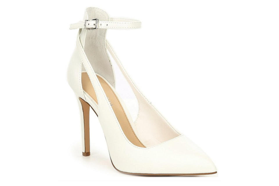 white heels, pumps, pointed toe, gianni bini