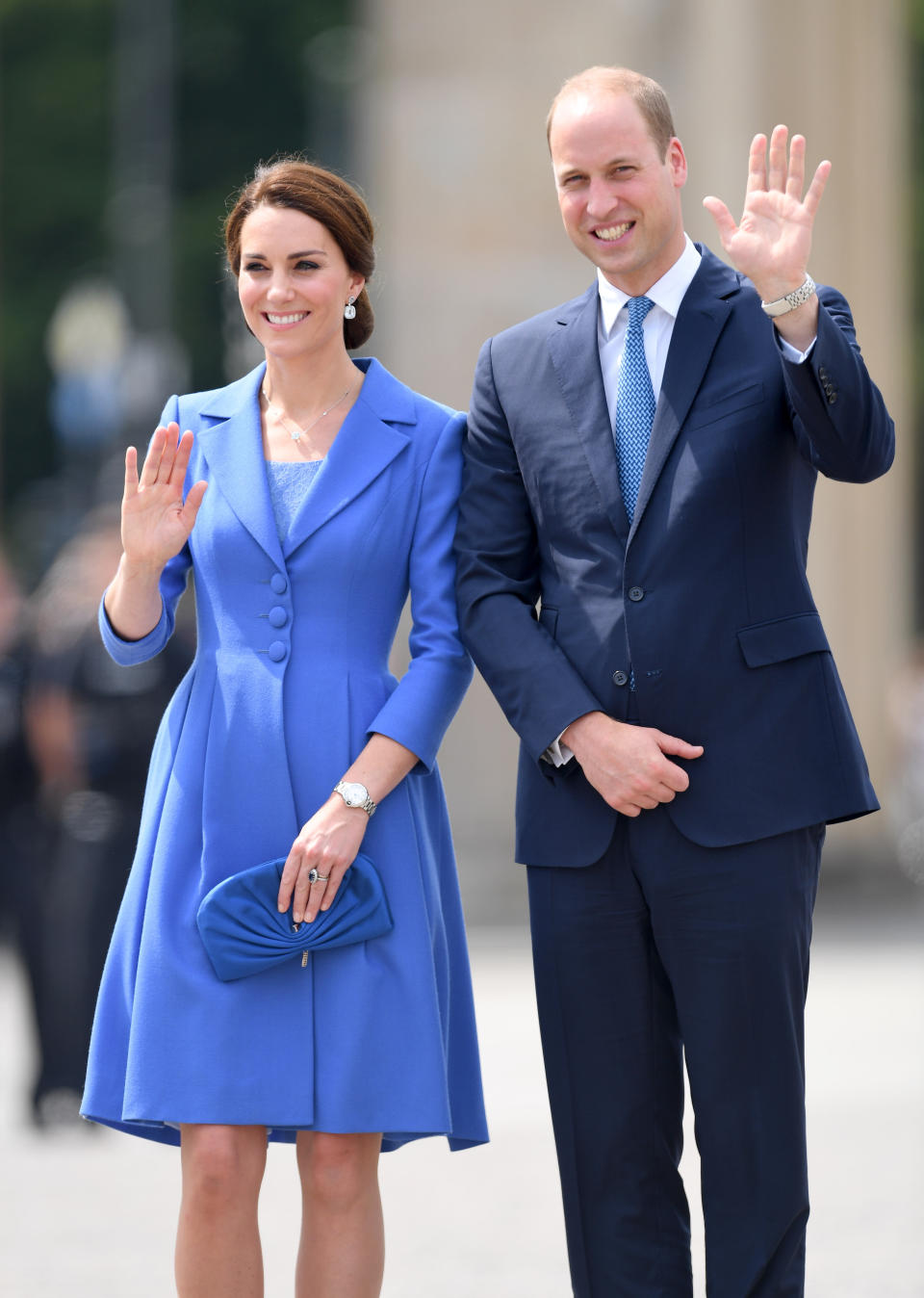 The Duke and Duchess of Cambridge visit the Brandenburg Gate in Berlin on Day 3 of their Royal Tour of Poland and Germany on July 19.