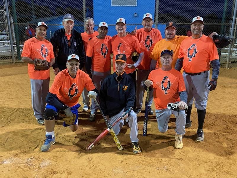 The Melbourne Beach Orioles won the Fall/Winter 2022-23 league at Liberty Park in Palm Bay in the the Brevard Super Senior Softball League for ages 55+ on Monday, March 20, 2023. They had a 25-1 league record with a run differential of a +184. The team is: Front Row from left: Ernie Pellicotti, Joe Pavlock and Joe Gough. Back Row: Eddie Gonzales, Mike Strong, Vinny Corridetti, Victor Cordero, Joe Scott, Art Williams, Mike Powderly and Dean Lucera. Not Pictured Pat & Steve Trevelino.