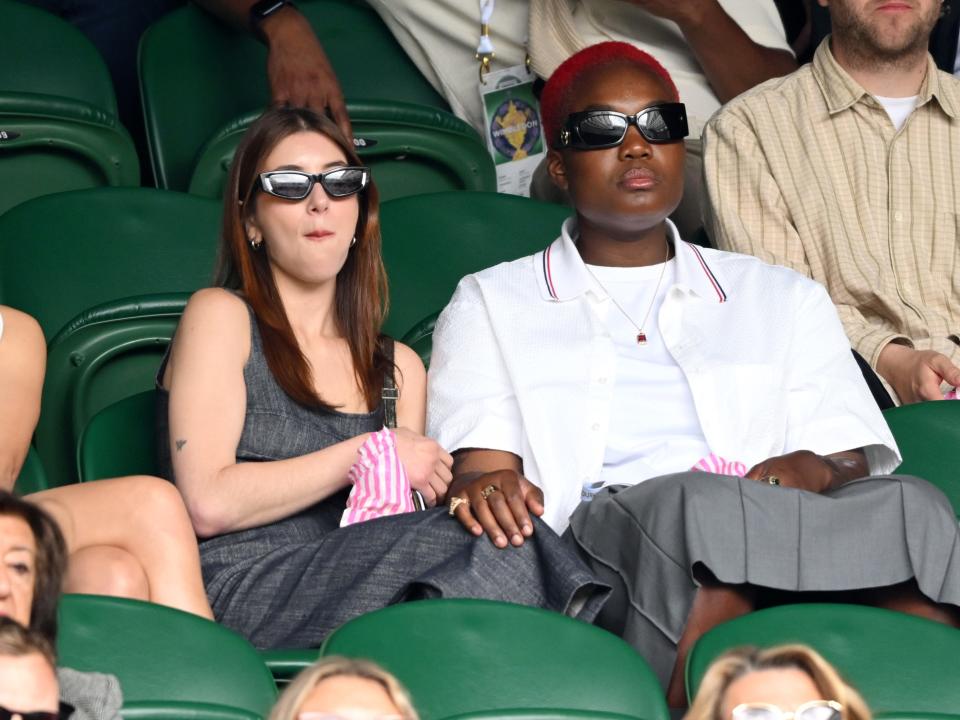 Arlo Parks, right, at day one of Wimbledon.