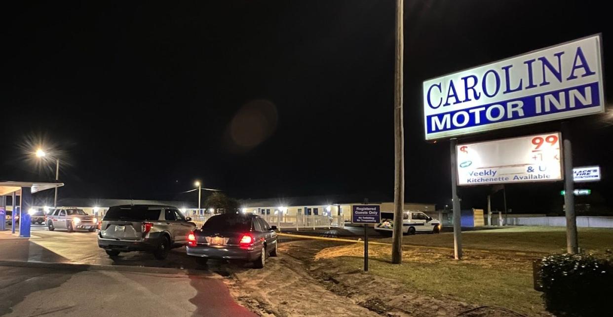 A man died late Saturday following a shooting at the Carolina Motor Inn on Gillespie Street.