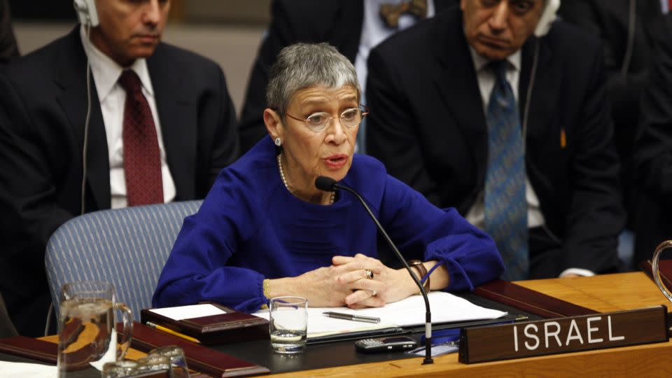 Then-Israeli ambassador to the UN Gabriela Shalev addresses a UN Security Council meeting to discuss the crisis in Gaza at the UN headquarters in New York, on January 6, 2009. - Mike Segar/Reuters