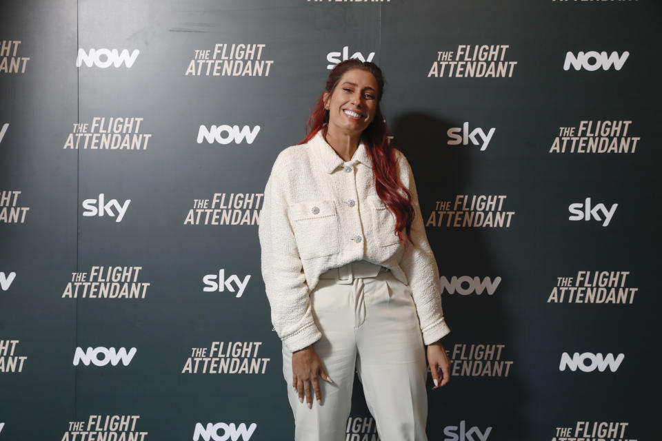 Stacey Solomon criticised the 'creepy' photographer following her around Mykonos during her hen celebrations. (Getty/NOW)