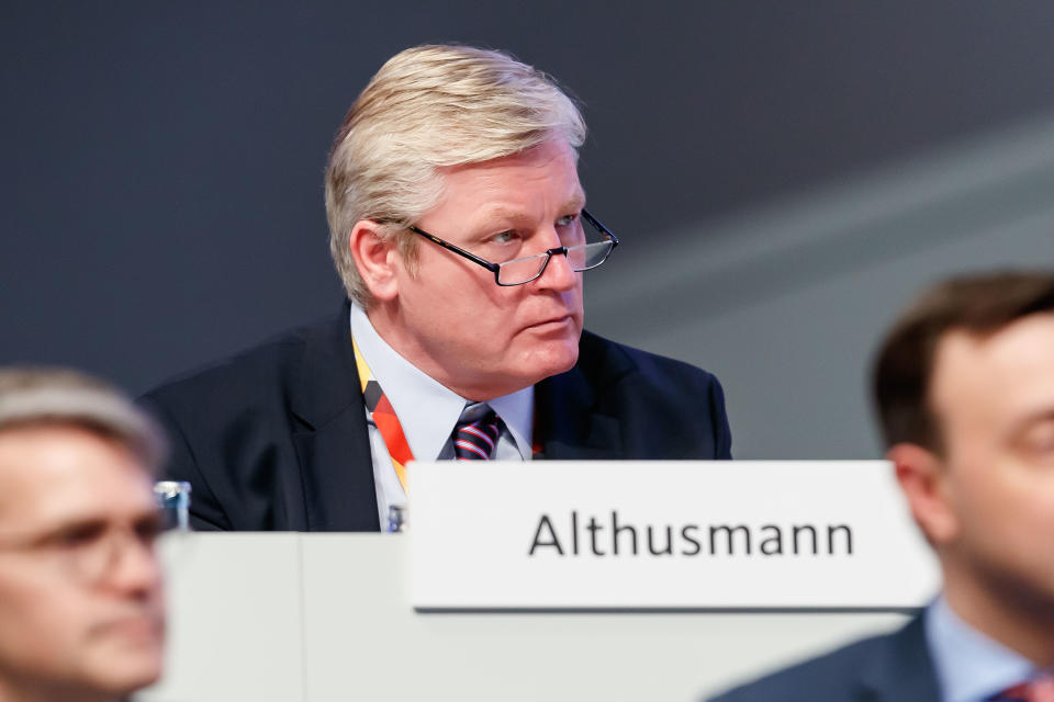 LEIPZIG, GERMANY - NOVEMBER 23: Bernd Althusmann of CDU looks on during the German Christian Democrats of CDU Hold Federal Congress on November 23, 2019 in Leipzig, Germany. (Photo by TF-Images/Getty Images)