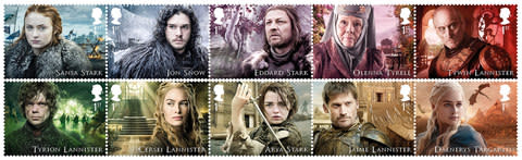 The Game Of Thrones stamps will be available from January 23 (Royal Mail/PA) - Credit:  (Royal Mail/PA)