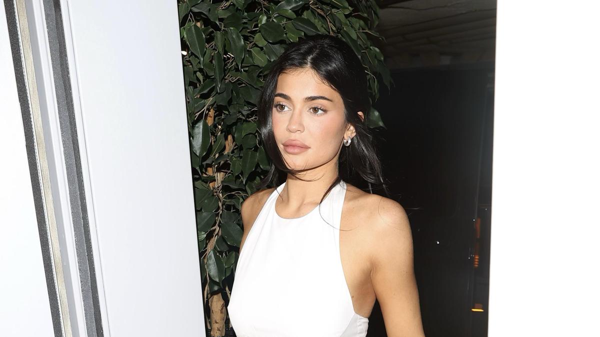 Shop Kylie Jenner's White Crop Top and Mini Wrap Skirt