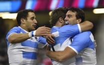 Rugby Union - Ireland v Argentina - IRB Rugby World Cup 2015 Quarter Final - Millennium Stadium, Cardiff, Wales - 18/10/15 Argentina's Juan Imhoff celebrates scoring their second try Reuters / Toby Melville Livepic