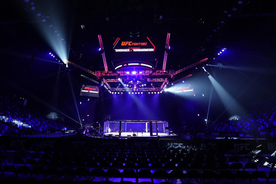 ABU DHABI, UNITED ARAB EMIRATES - AUGUST 03: A general view of the Octagon during the UFC Fight Night event at Etihad Arena on August 03, 2024 in Abu Dhabi, United Arab Emirates. (Photo by Josh Hedges/Zuffa LLC via Getty Images)