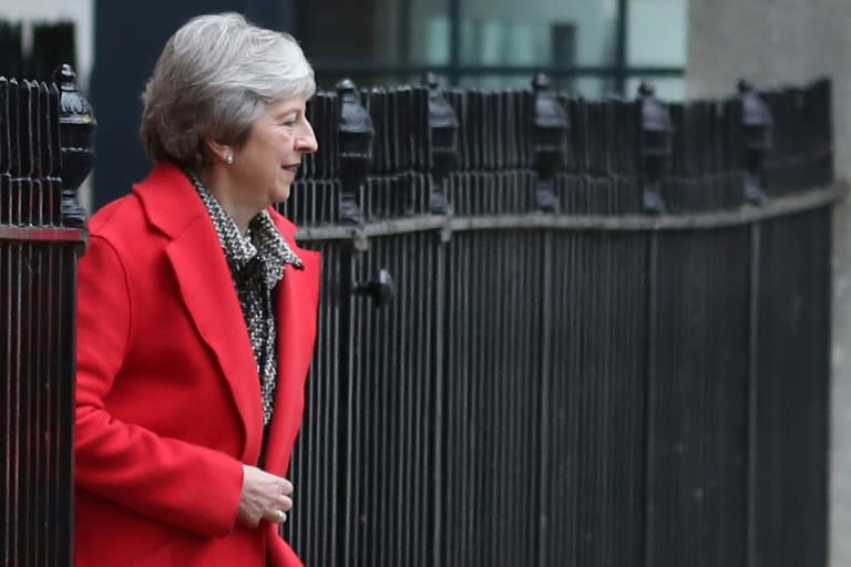 Britain's Prime Minister Theresa May leaves her Downing Street office