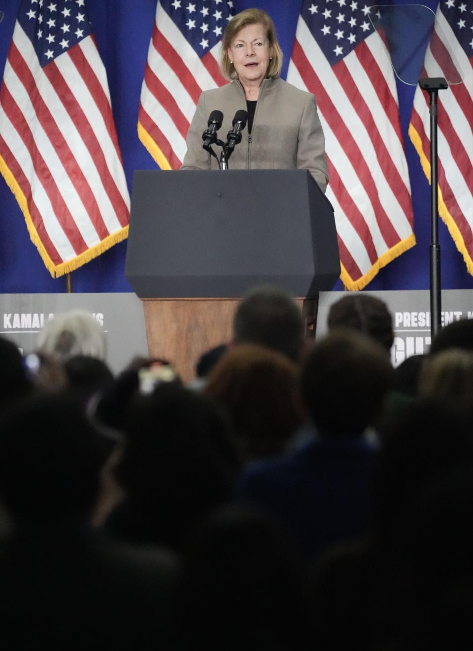 U.S. Senator Tammy Baldwin speaks Monday, January 22, 2024, in Big Bend, Wis.