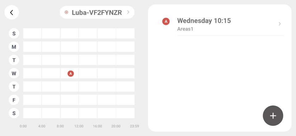 mammotion app weekly schedule