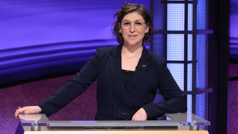 Mayim Bialik on the set of “Jeopardy!” Bialik and “Jeopardy!” recently announced that Bialik will no longer be hosting the syndicated quiz show.