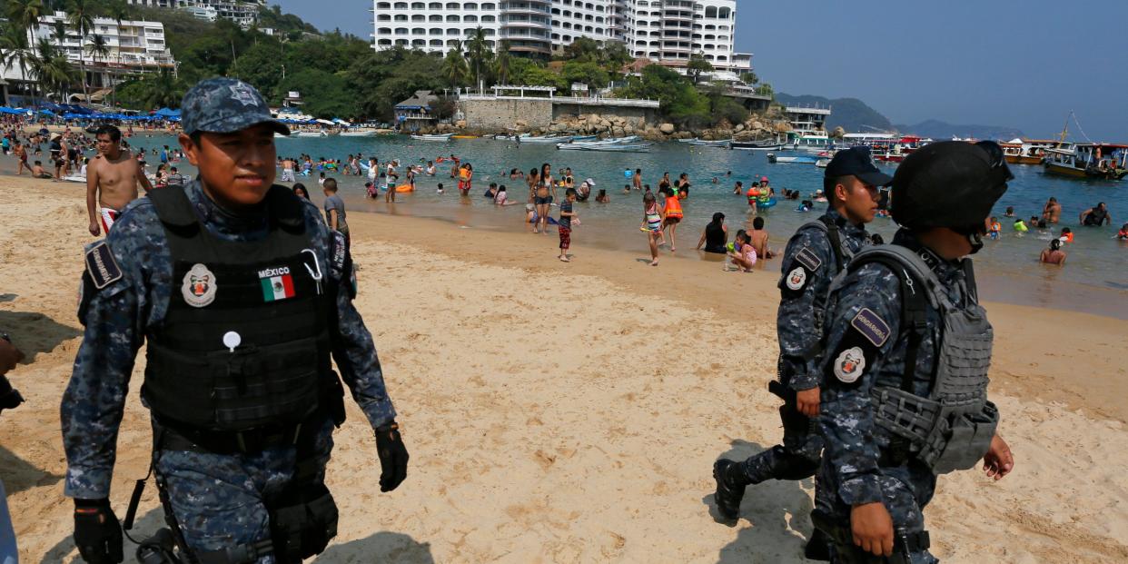 Acapulco Mexico beach soldiers homicides violence