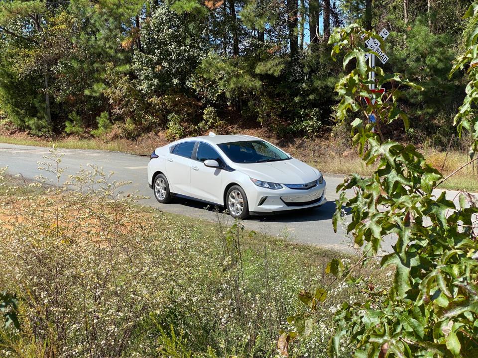 Andrew Lambrecht's white 2016 Chevrolet Volt.