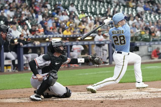 Joey Wiemer rips 2 HRs as Brewers blast Orioles