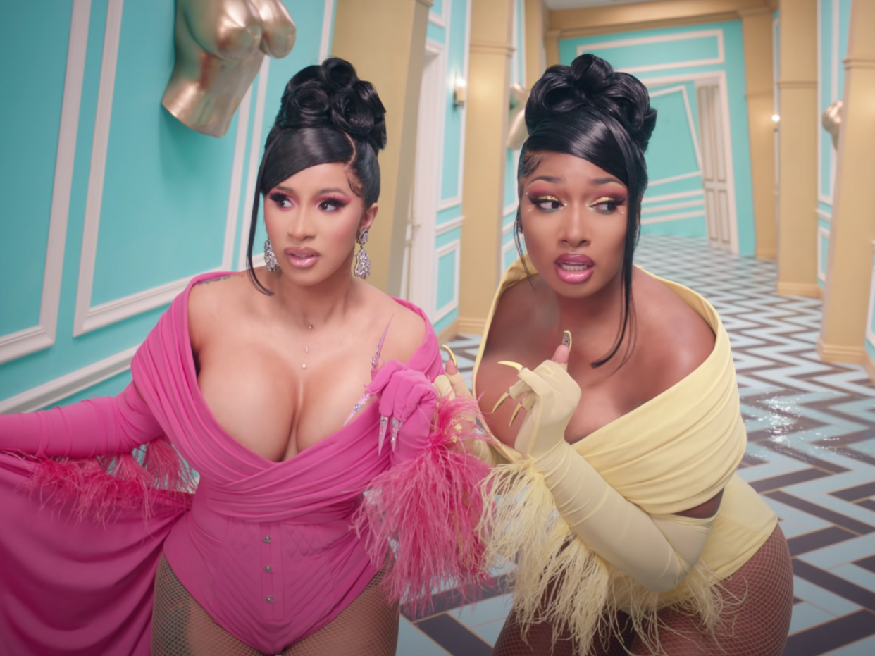 <p>Cardi B and Megan Thee Stallion in the video for ‘WAP’</p> (YouTube)