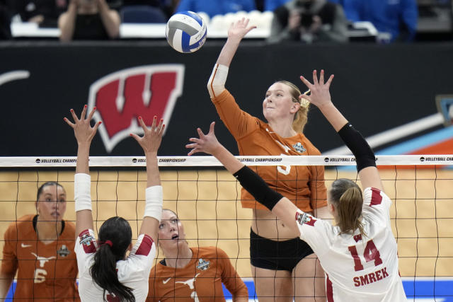 NCAA volleyball semifinals: Texas rolls past Wisconsin 3-1, returns to  finals to face Nebraska Cornhuskers