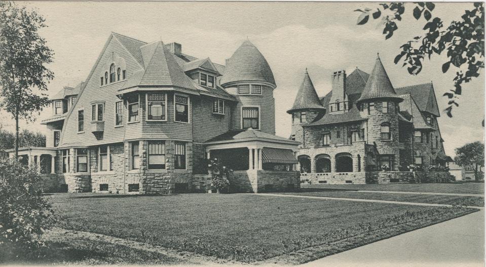 A view of the Rose mansions along Riverside Drive, about 1910.