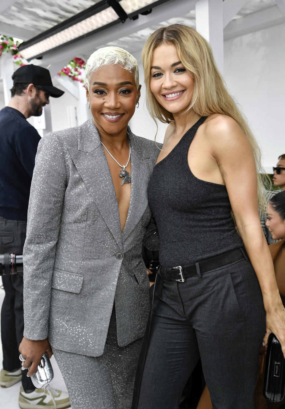 Tiffany Haddish, left, and Rita Ora attend the Michael Kors Spring/Summer 2024 fashion show as part of New York Fashion Week on Monday, Sept. 11, 2023, in New York. (Photo by Evan Agostini/Invision/AP)