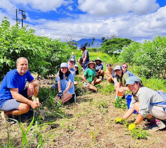 <p>Courtesy Jack Johnson</p> Jack Johnson Kōkua Learning Farm for a Community Work Day in August 2023.