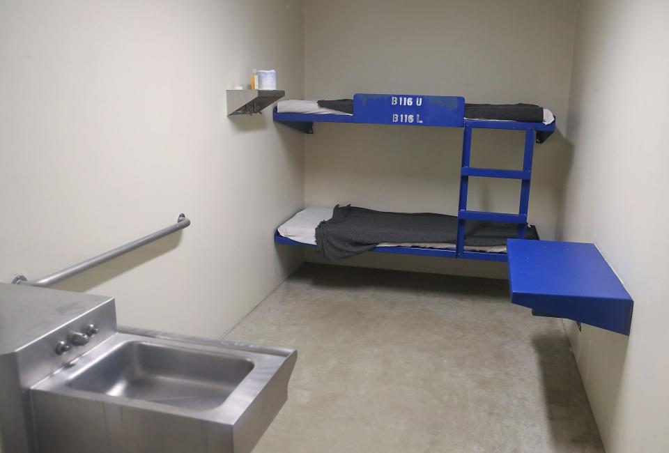 An empty cell at the U.S. Immigration and Customs Enforcement's (ICE) Adelanto processing Center in Adelanto, California.