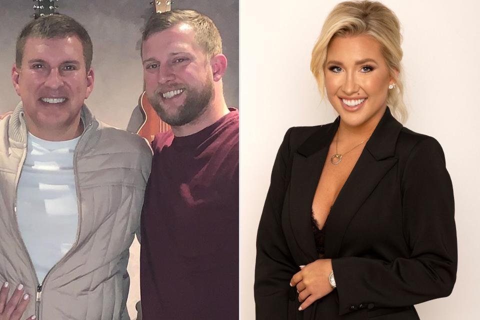 <p>Todd Chrisley/Instagram; FOX via Getty</p> Todd Chrisley (left), Kyle Chrisley (middle), Savannah Chrisley (right)