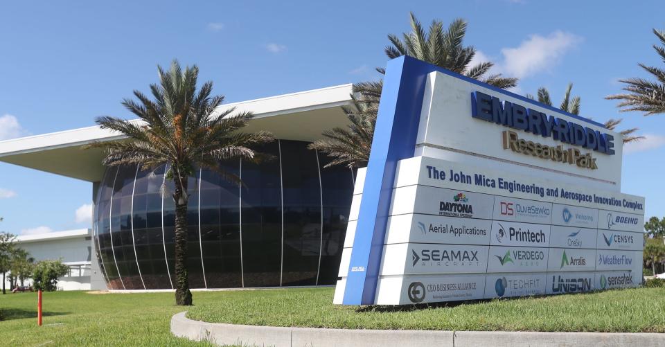 The John Mica Engineering and Aerospace Innovation Complex, also known as the MicaPlex fronts the Embry-Riddle Aeronautical University research park along Clyde Morris Boulevard, south of the university's Daytona Beach campus.