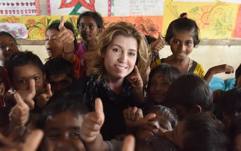 Penny Mordaunt with refugees in Bangladesh - Credit: Andrew Parsons