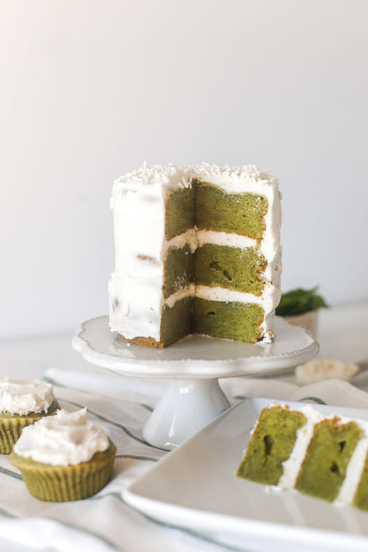 <p>Little Bits Of</p><p>This cake is such a fun way to add green into your St. Patrick's Day while still keeping it healthy! </p><p><strong>Get the recipe here: <a href="https://littlebitsof.com/2019/03/grain-free-shamrock-cake/" rel="nofollow noopener" target="_blank" data-ylk="slk:Grain-Free Shamrock Cake;elm:context_link;itc:0;sec:content-canvas" class="link ">Grain-Free Shamrock Cake</a></strong></p>