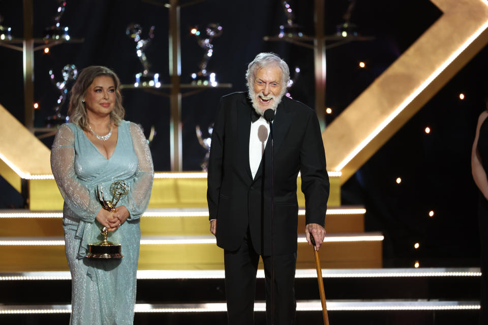 LOS ANGELES, CALIFORNIA - JUNE 07: Dick Van Dyke wins Guest Performance in a Daytime Drama Series for "Days of our Lives" at the 51st Annual Daytime Emmys Awards on June 07, 2024 in Los Angeles, California. (Photo by JC Olivera/Getty Images for NATAS)