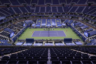 during the men's singles final of the US Open tennis championships, Sunday, Sept. 13, 2020, in New York. (AP Photo/Seth Wenig)