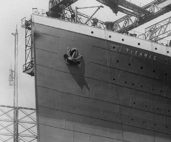 The Titanic's anchor as it appeared in 1911.