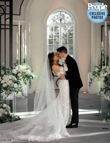 <p><a href="https://www.heatherpauline.com/" data-component="link" data-source="inlineLink" data-type="externalLink" data-ordinal="1" rel="nofollow">Heather Pauline Photography</a></p> Cody Calafiore and Cristie Laratta share a kiss on their wedding day