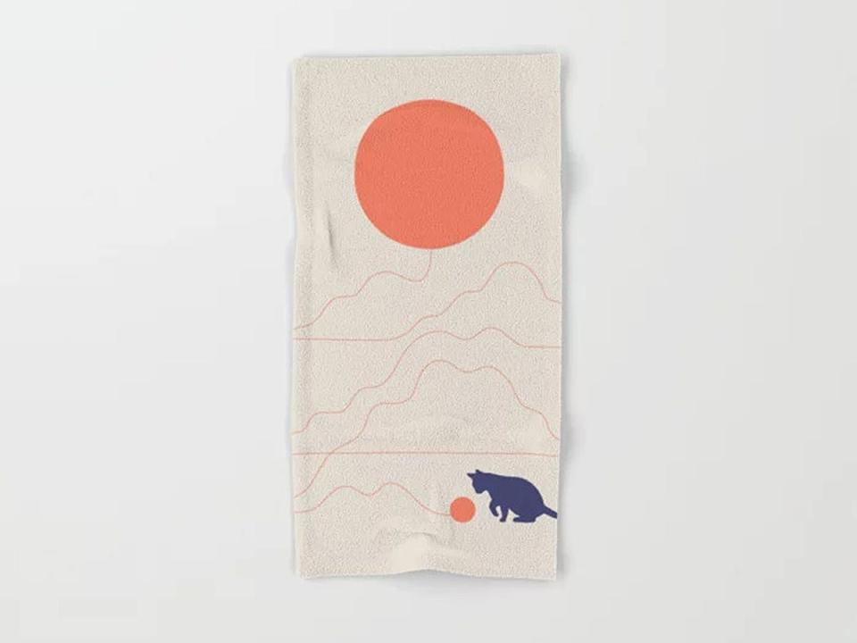 cat hand towel