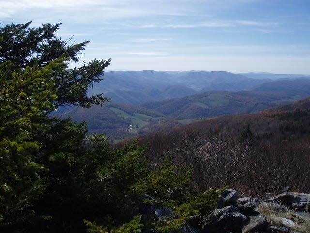 View east from Spruce Knob toward North Fork Mountain and Shenandoah Mountain.