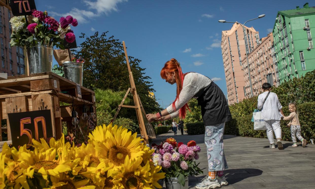 <span>‘The fact the capital stays intact is purely the product of its air defences’ … A florist in the Comfort Town area of Kyiv.</span><span>Photograph: Alessio Mamo/The Guardian</span>