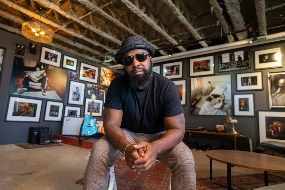 Asbury Park musician Alexander Simone, shown at the Transparent Clinch Gallery in Asbury Park.