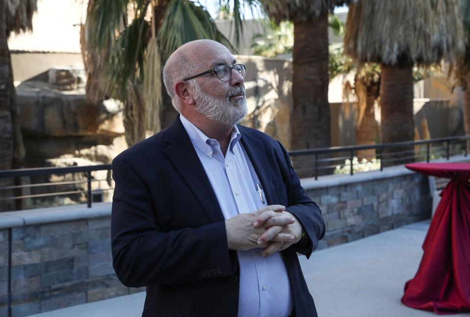 Architect Scott Celella talks about the Agua Caliente Cultural Museum in Palm Springs, Calif., Nov. 2, 2023.