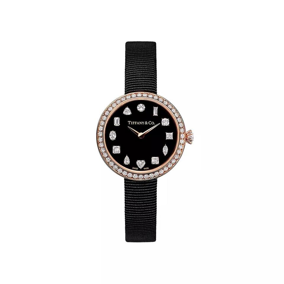 5) Tiffany Eternity 28 mm Round Watch in Rose Gold with Diamonds