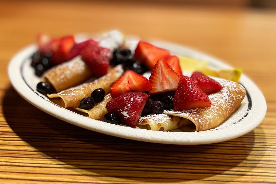 Fresh Berry Crepes can be found on the IHOP menu. Both Topeka locations are open 24 hours a day.