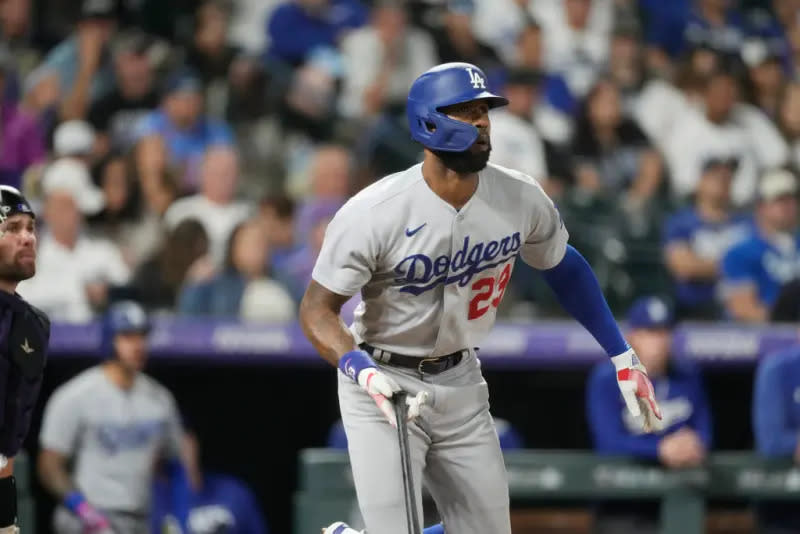 ▲Jason Heyward將以1年900萬美元（約2.8億台幣）重回洛杉磯道奇，並在2024年球季預計出任球隊一壘手與外野。（圖／取自美聯社／達志影像）