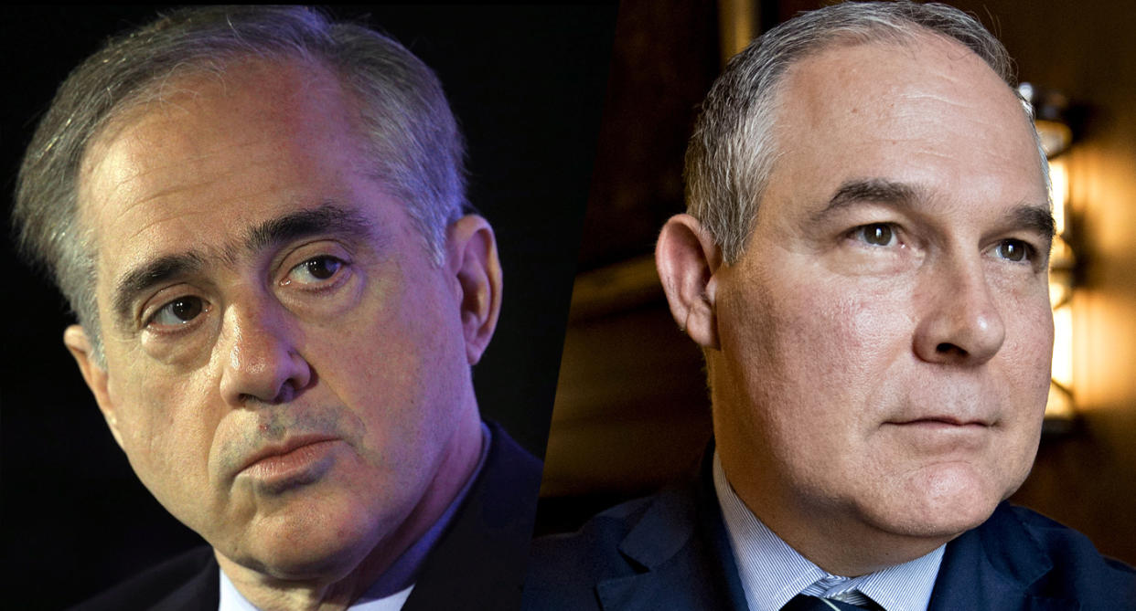 Veterans Affairs Secretary David Shulkin and Environmental Protection Agency Administrator Scott Pruitt (Photos: Alex Wong/Getty Images; Andrew Harrer/Bloomberg via Getty Images)