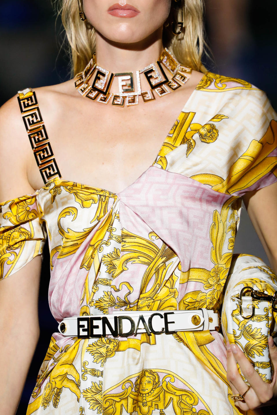 A detail at the Versace X Fendi Collaboration Pre-Fall 2022. - Credit: Aitor Rosás Suné/WWD