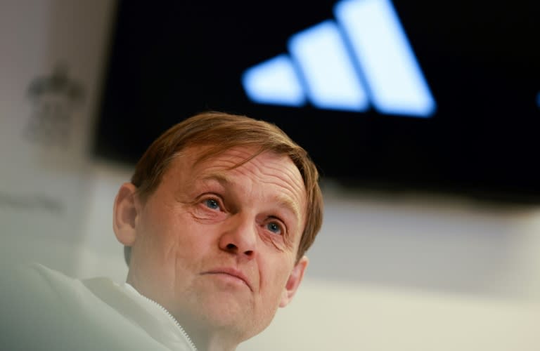 Björn Gulden, presidente de Adidas, durante la entrevista con la AFP el 18 de abril de 2024 en París (Emmanuel Dunand)