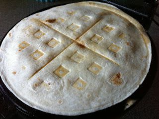 Waffle Iron Quesadilla