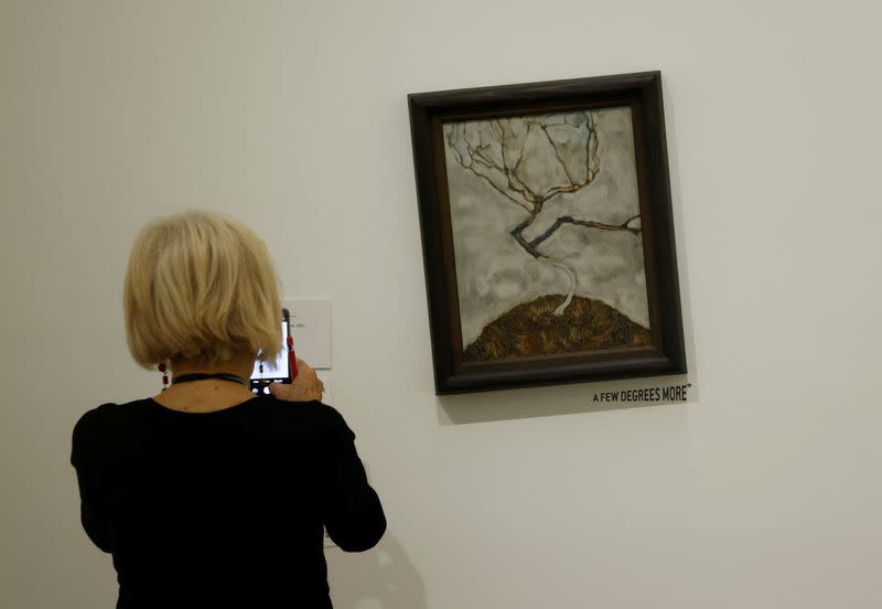 Vienna's Leopold museum tilts paintings by a few degrees in protest of climate change