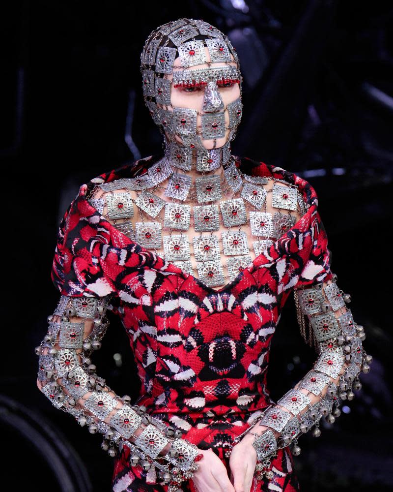 A model in a McQueen creation in the autumn/winter 2009 collection