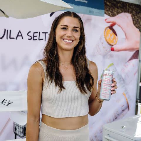 <p>Volley Tequila Seltzer</p> Alex Morgan Poses with Volley Tequila Seltzer