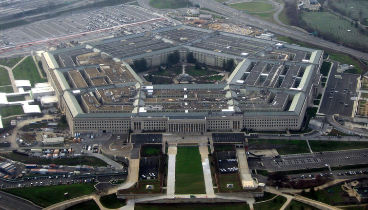 <span class="caption">The new seat of government?</span> <span class="attribution"><a class="link " href="https://en.wikipedia.org/wiki/File:The_Pentagon_January_2008.jpg" rel="nofollow noopener" target="_blank" data-ylk="slk:David B. Gleason via Wikimedia Commons;elm:context_link;itc:0;sec:content-canvas">David B. Gleason via Wikimedia Commons</a>, <a class="link " href="http://creativecommons.org/licenses/by/4.0/" rel="nofollow noopener" target="_blank" data-ylk="slk:CC BY;elm:context_link;itc:0;sec:content-canvas">CC BY</a></span>